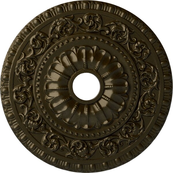 Ekena Millwork Vaduz Ceiling Medallion (Fits Canopies up to 3 1/2"), 23 1/2"OD x 3 1/2"ID x 2 1/8"P, Green Gold CM23VAGGS - main